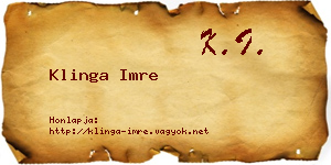 Klinga Imre névjegykártya