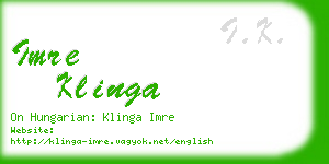 imre klinga business card